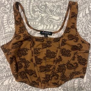 mixed threads corset top